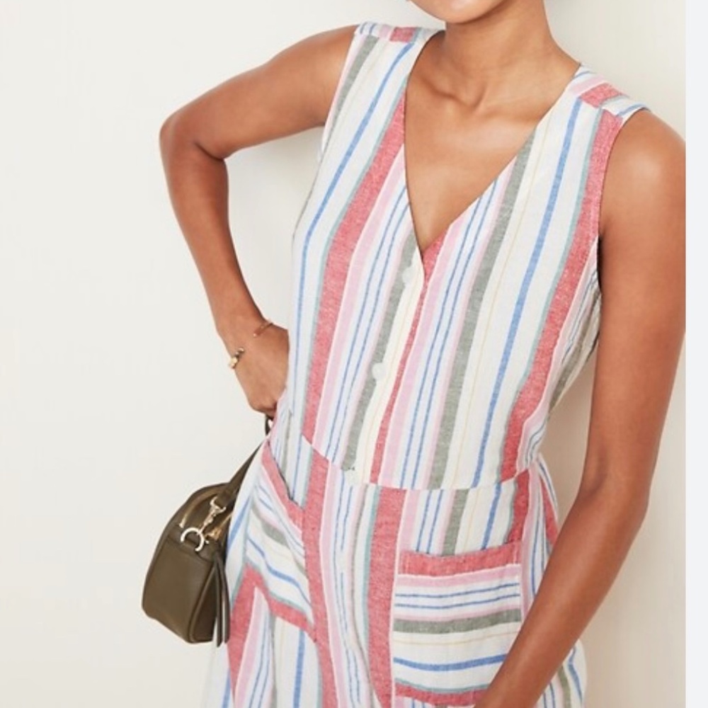 Old Navy Striped linen-blend dress